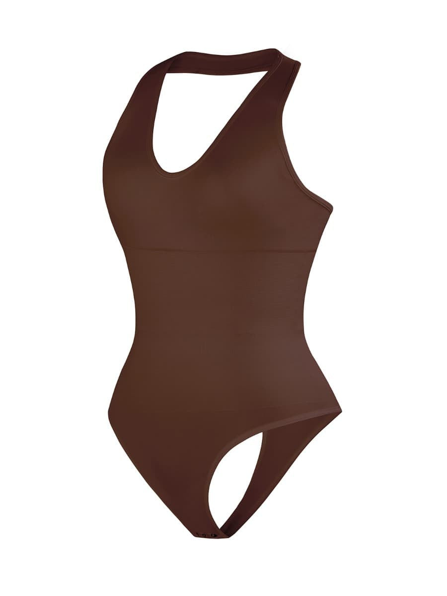 Halter Neck Deep V-Cut Contouring Bodysuit
