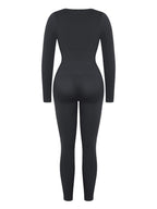 Deep V-neck High Stretch Tummy Control Jumpsuit