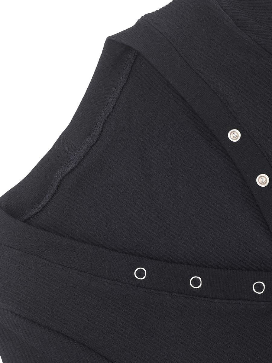 Deep V-neck High Stretch Tummy Control Jumpsuit - Auxieswear