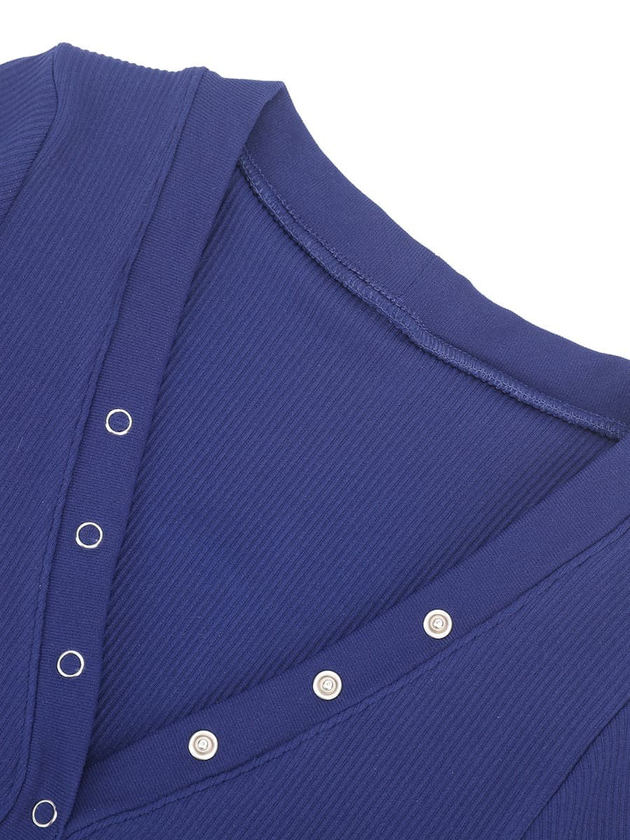 Deep V-neck High Stretch Tummy Control Jumpsuit - Auxieswear