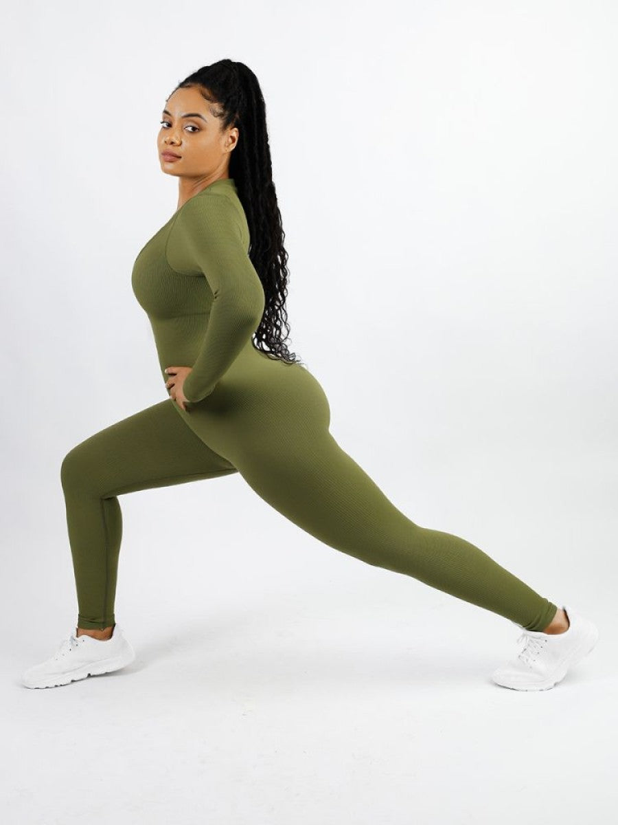 Deep V-neck High Stretch Tummy Control Jumpsuit - Auxieswear