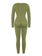 Deep V-neck High Stretch Tummy Control Jumpsuit