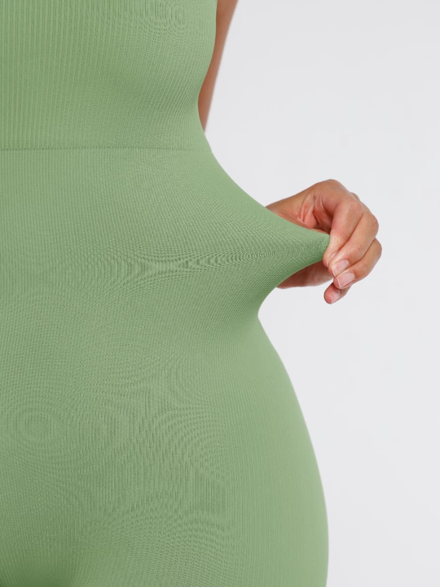 High-Stretch Tummy Control Jumpsuit with Removable Pads