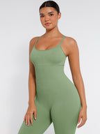 High-Stretch Tummy Control Jumpsuit with Removable Pads