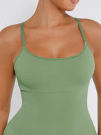 High-Stretch Tummy Control Jumpsuit with Removable Pads