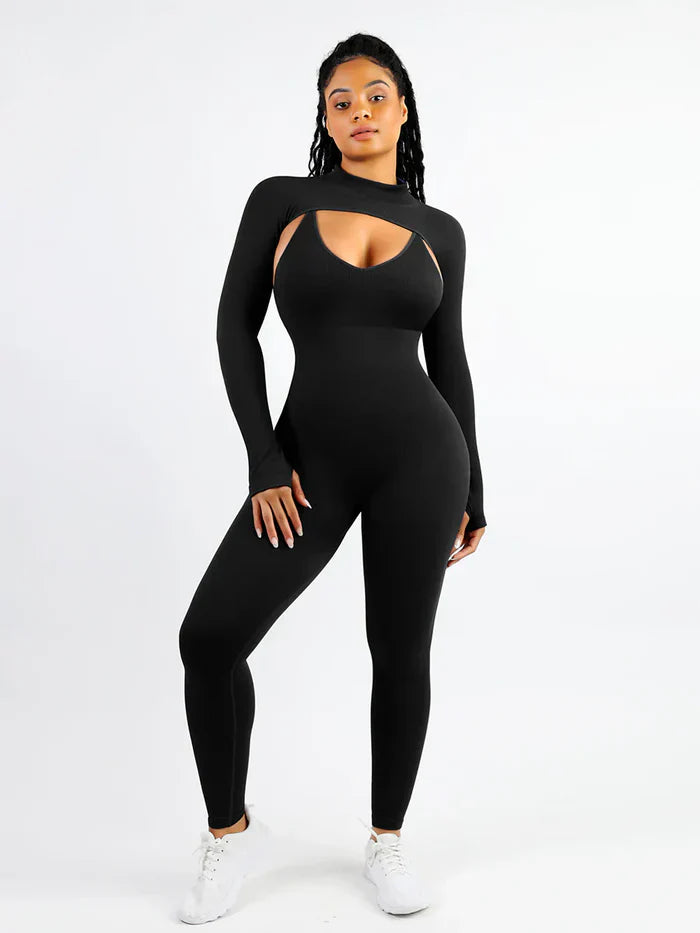 2-Piece High-Stretch Tummy Control Jumpsuit - Auxieswear