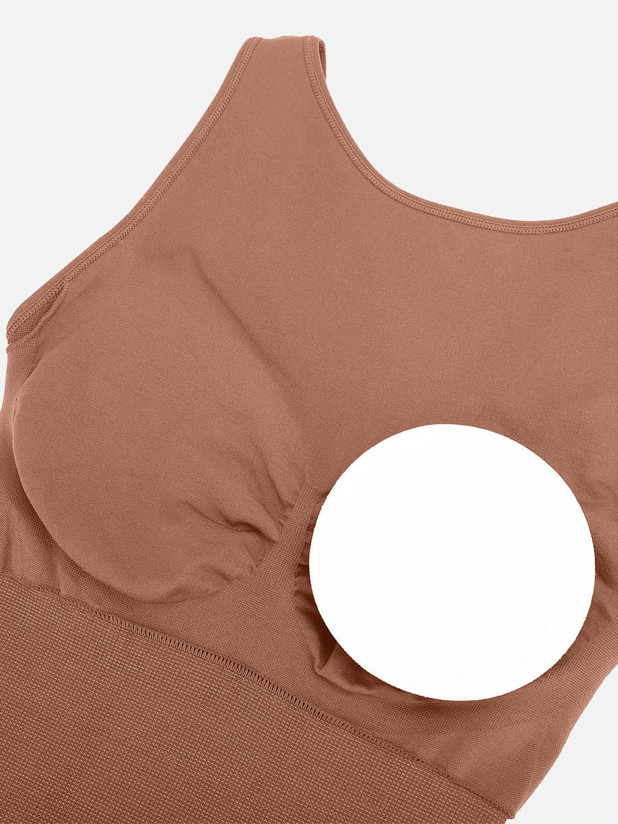 U Back Shape Sculpting Romper with Removable Cups - Auxieswear