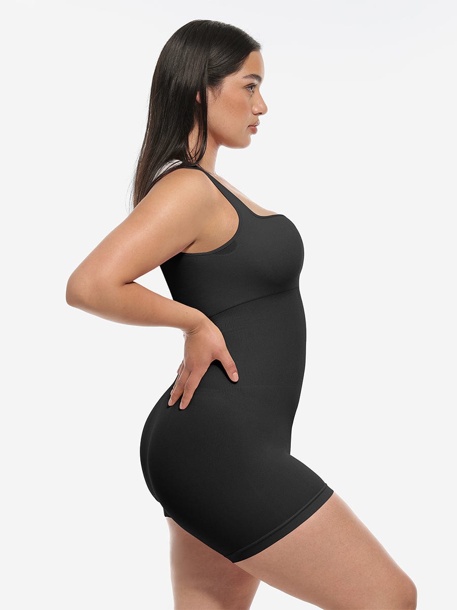 Square Neck Waist and Belly Shaping Jumpsuit - Auxieswear