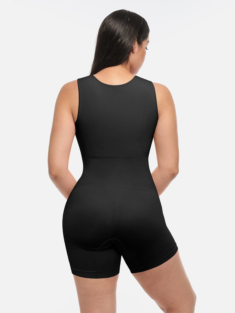 Square Neck Waist and Belly Shaping Jumpsuit