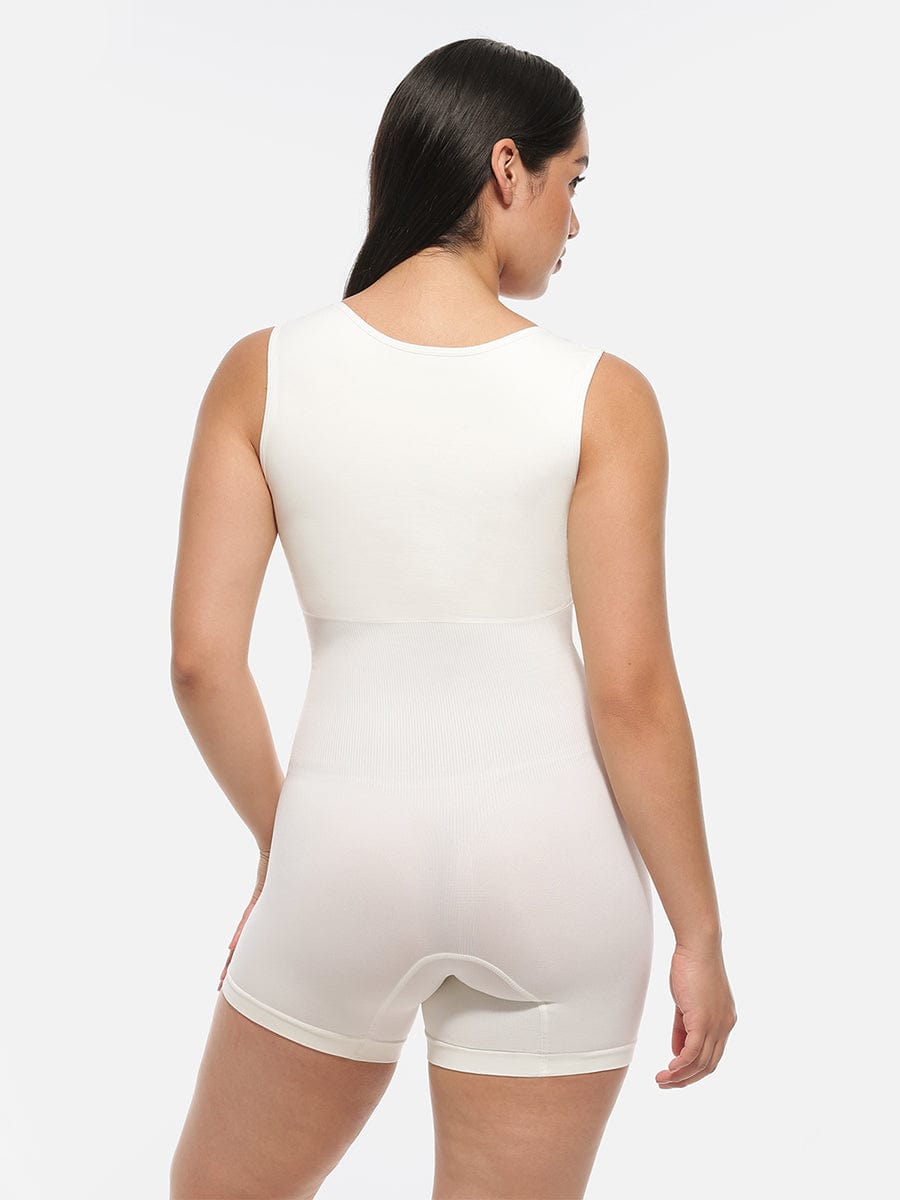 Square Neck Waist and Belly Shaping Jumpsuit - Auxieswear