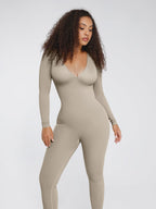 Deep V Tummy & Waist Control Jumpsuit