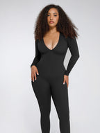 Deep V Tummy & Waist Control Jumpsuit