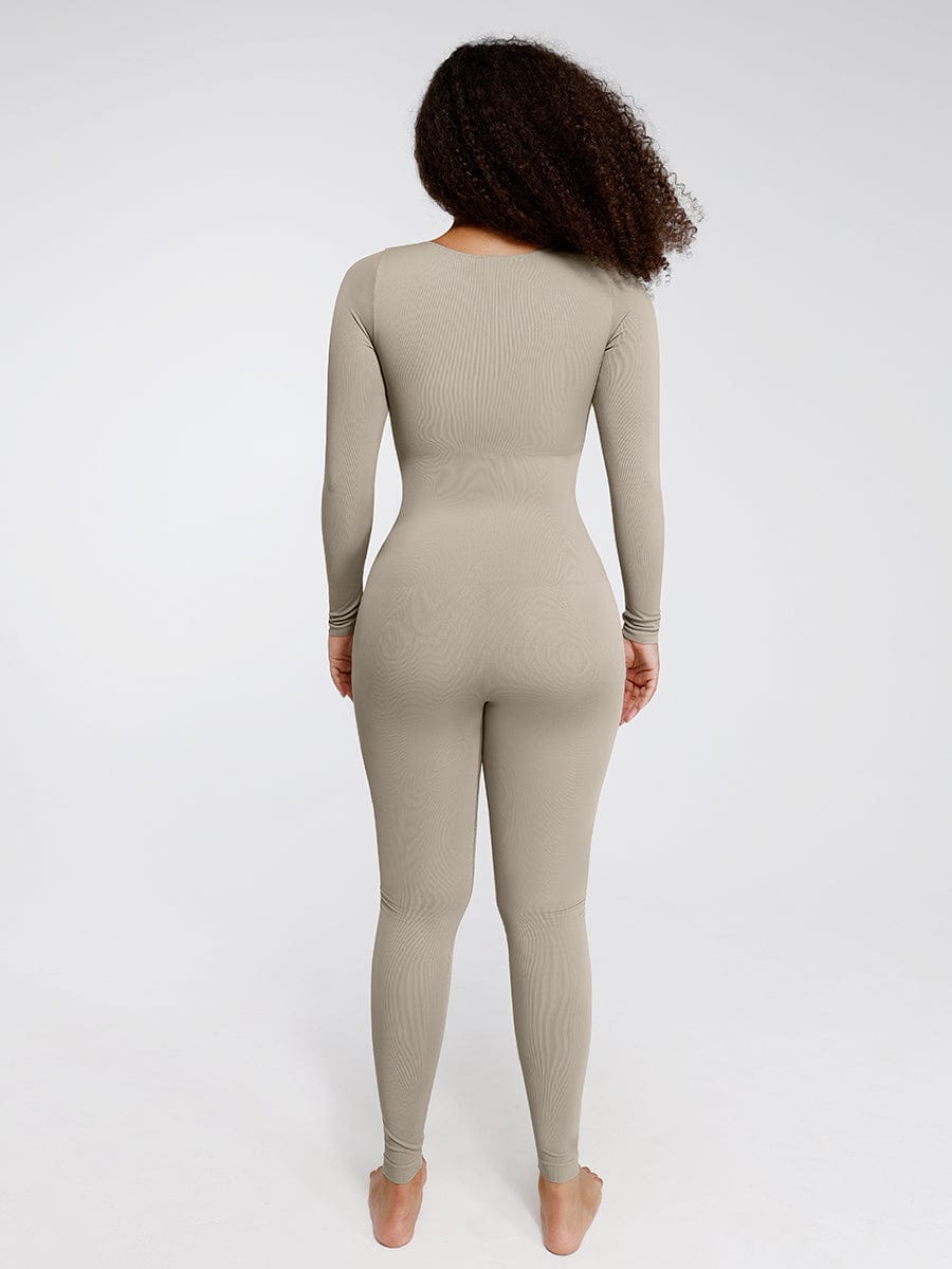 Deep V Tummy & Waist Control Jumpsuit