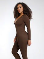 Deep V Tummy & Waist Control Jumpsuit