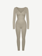 Deep V Tummy & Waist Control Jumpsuit