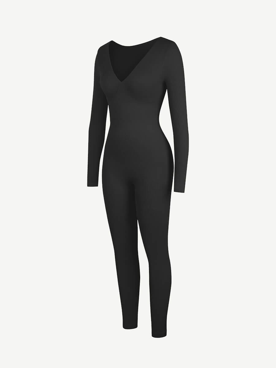 Deep V Tummy & Waist Control Jumpsuit