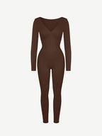 Deep V Tummy & Waist Control Jumpsuit