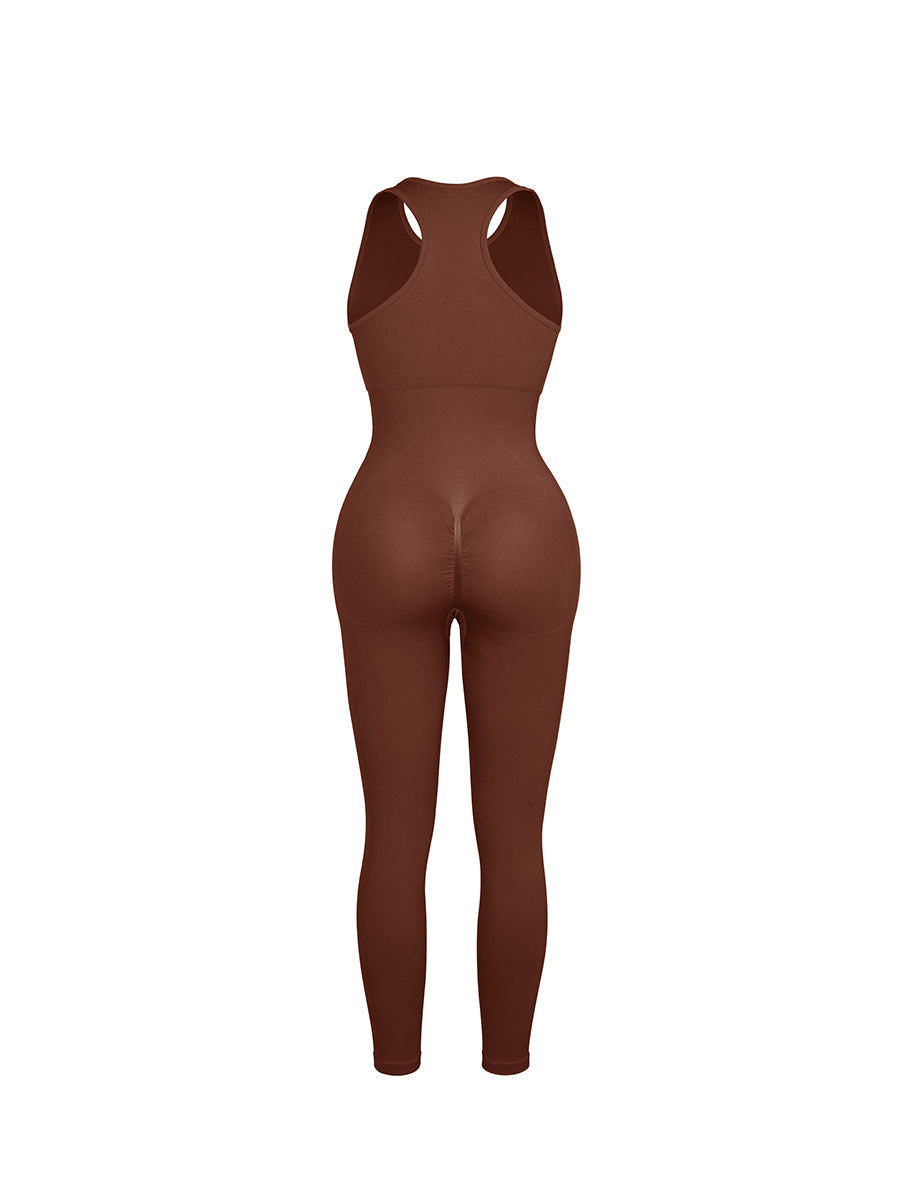 Seamless Ribbed Full-Length Shaping Catsuit