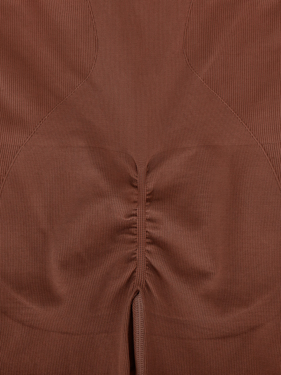 Seamless Ribbed Full-Length Shaping Catsuit - Auxieswear