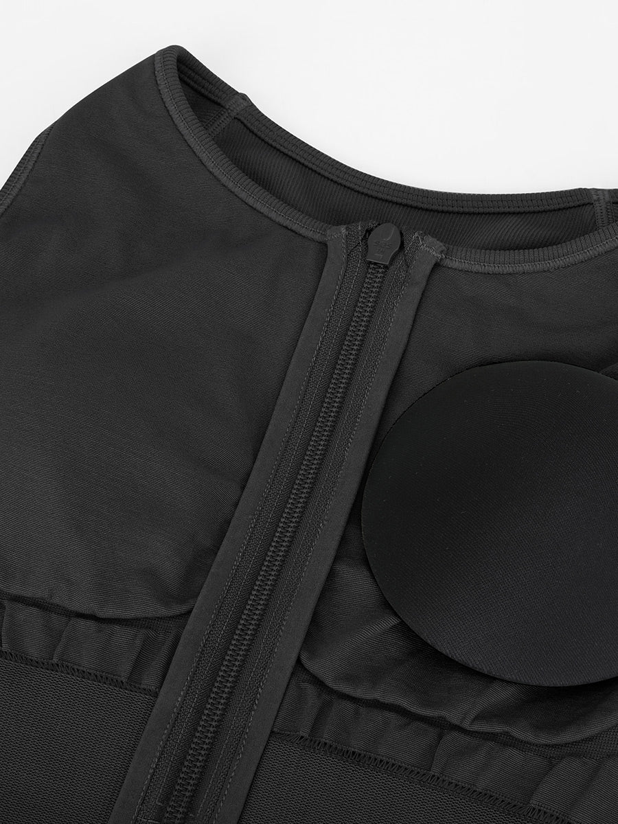 Seamless Ribbed Full-Length Shaping Catsuit - Auxieswear