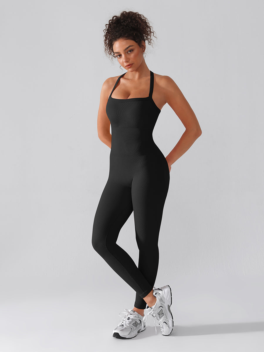 2 in 1 Waist & Tummy Control Bra-free Sports Jumpsuit - Auxieswear