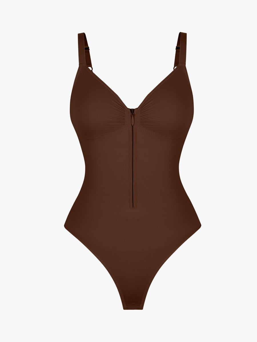 Plunge Chest Support with Inner Clips Bodysuit - Auxieswear