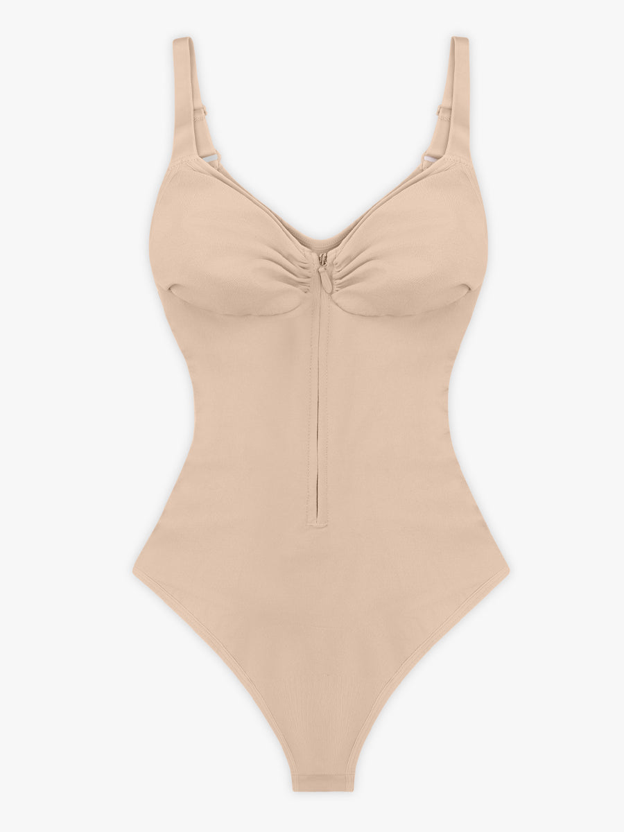 Plunge Chest Support with Inner Clips Bodysuit - Auxieswear