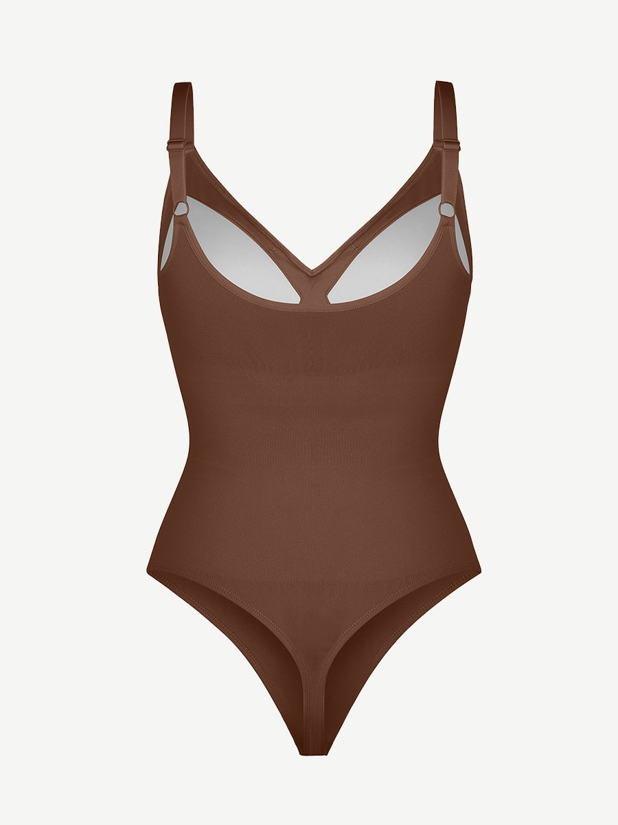 Scoop Back Tummy Control Bodysuit with Built-in Bra