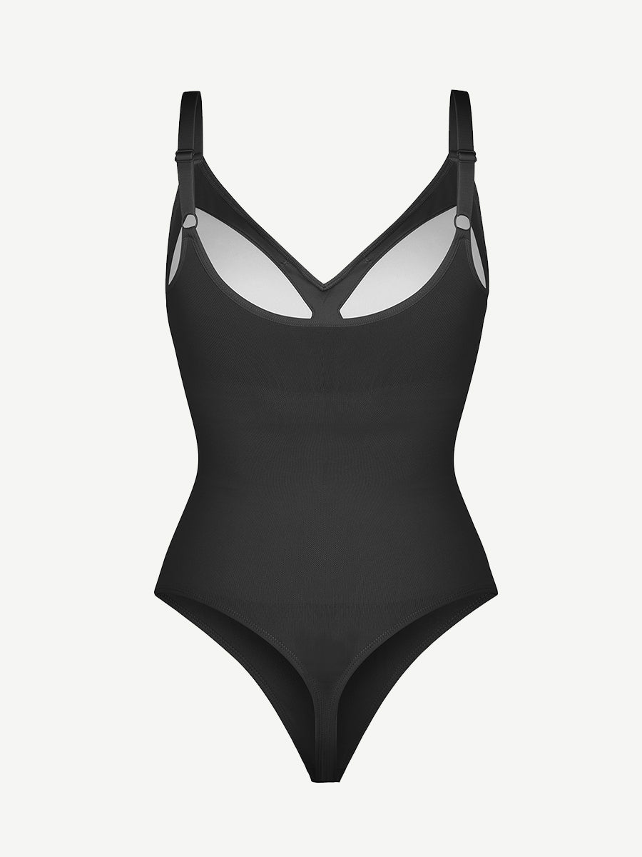 Scoop Back Tummy Control Bodysuit with Built-in Bra