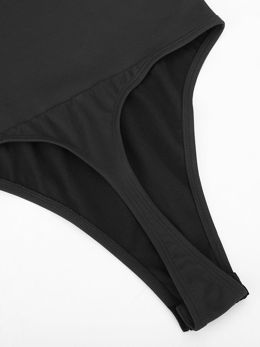 Scoop Back Tummy Control Bodysuit with Built-in Bra - Auxieswear