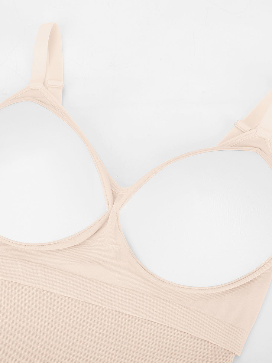 Scoop Back Tummy Control Bodysuit with Built-in Bra
