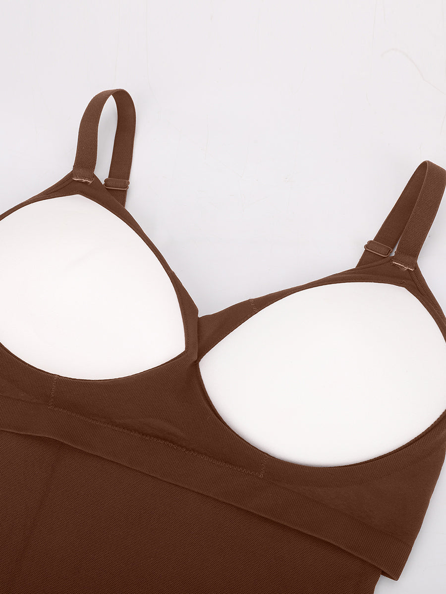 Scoop Back Tummy Control Bodysuit with Built-in Bra