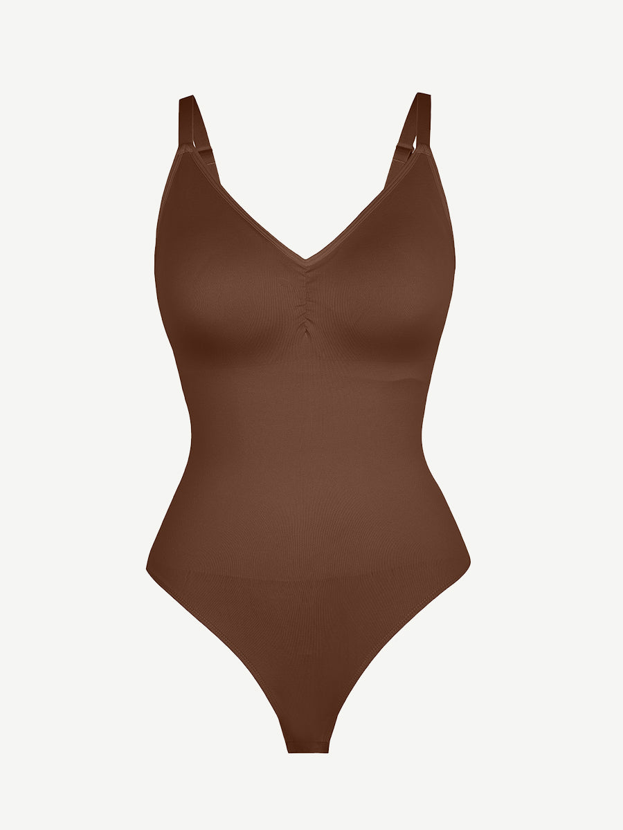 Scoop Back Tummy Control Bodysuit with Built-in Bra