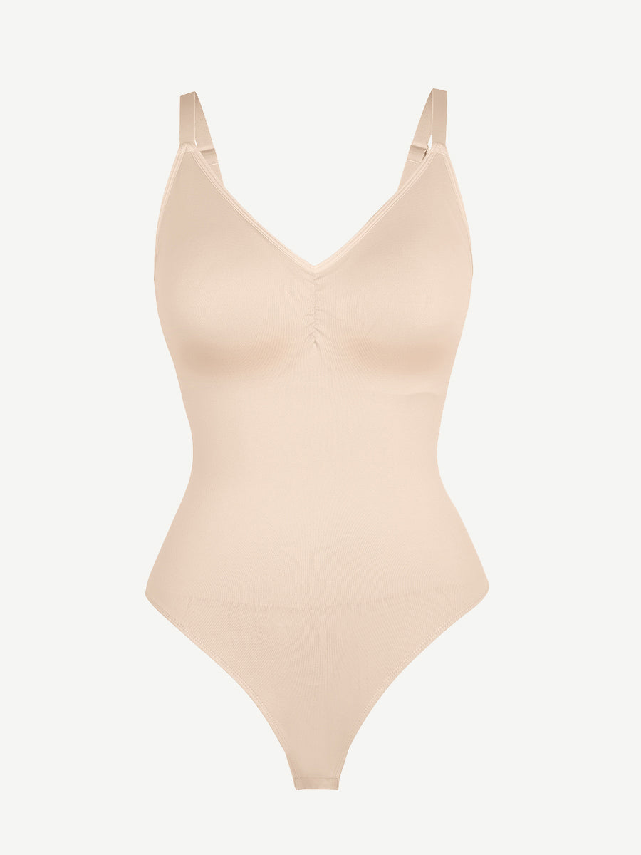 Scoop Back Tummy Control Bodysuit with Built-in Bra