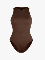 Stretch Knit Zip-Up Sleeveless Bodysuit