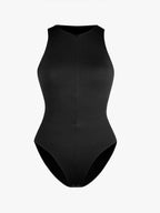 Stretch Knit Zip-Up Sleeveless Bodysuit