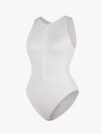 Stretch Knit Zip-Up Sleeveless Bodysuit