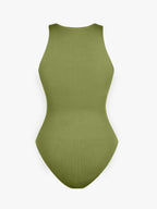 Stretch Knit Zip-Up Sleeveless Bodysuit