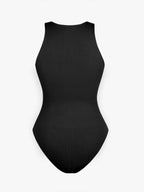 Stretch Knit Zip-Up Sleeveless Bodysuit