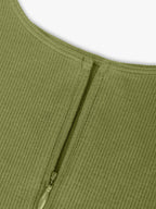 Stretch Knit Zip-Up Sleeveless Bodysuit
