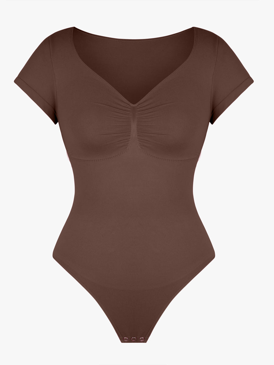cap sleeves Bust and Waist Control Bodysuit