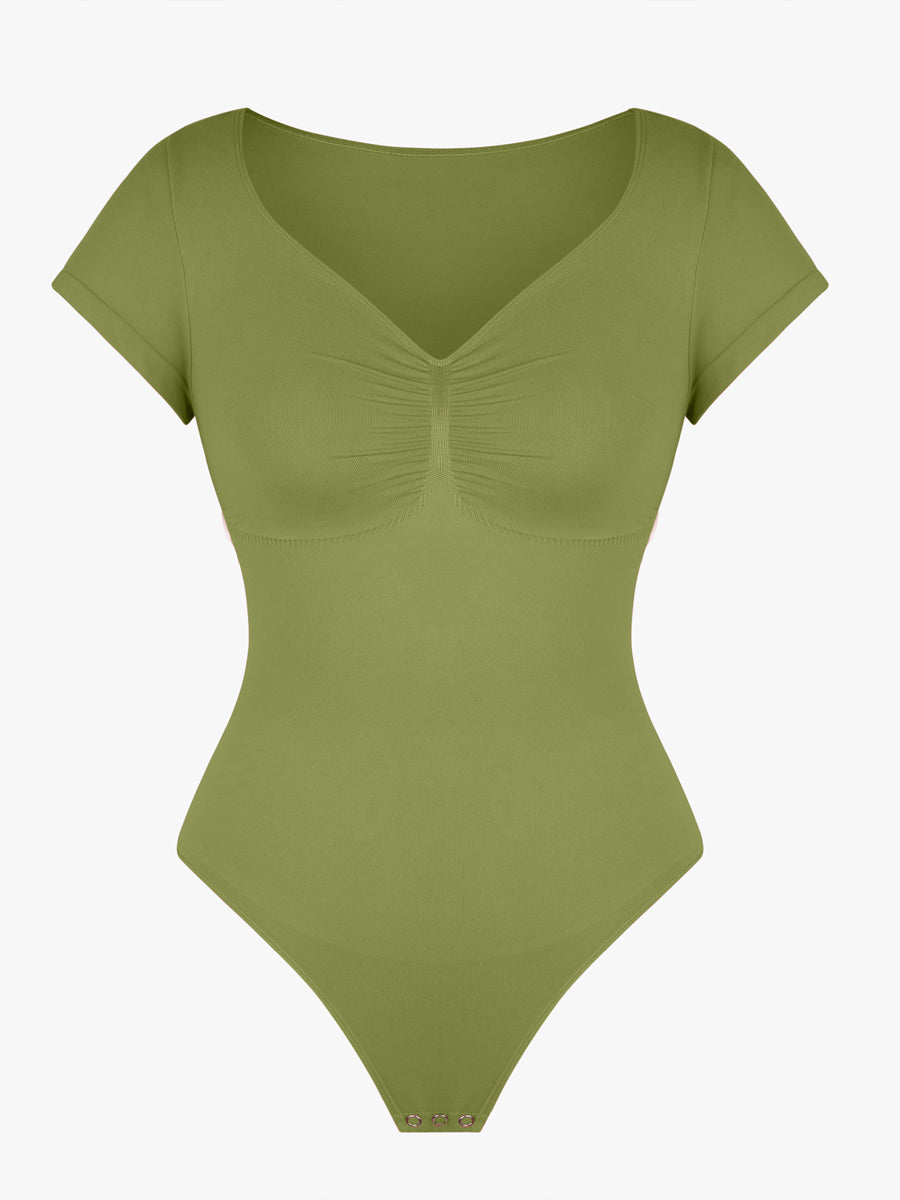 cap sleeves Bust and Waist Control Bodysuit