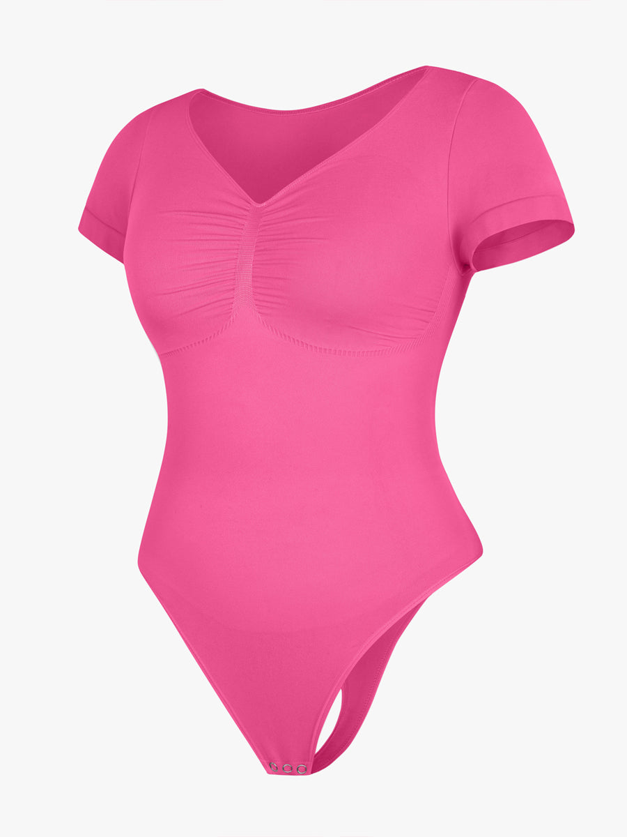 cap sleeves Bust and Waist Control Bodysuit