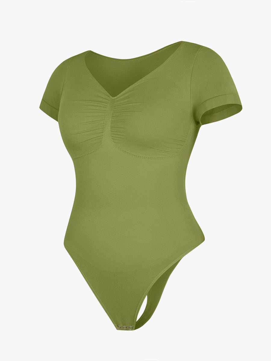 cap sleeves Bust and Waist Control Bodysuit