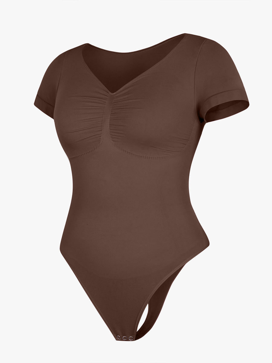 cap sleeves Bust and Waist Control Bodysuit