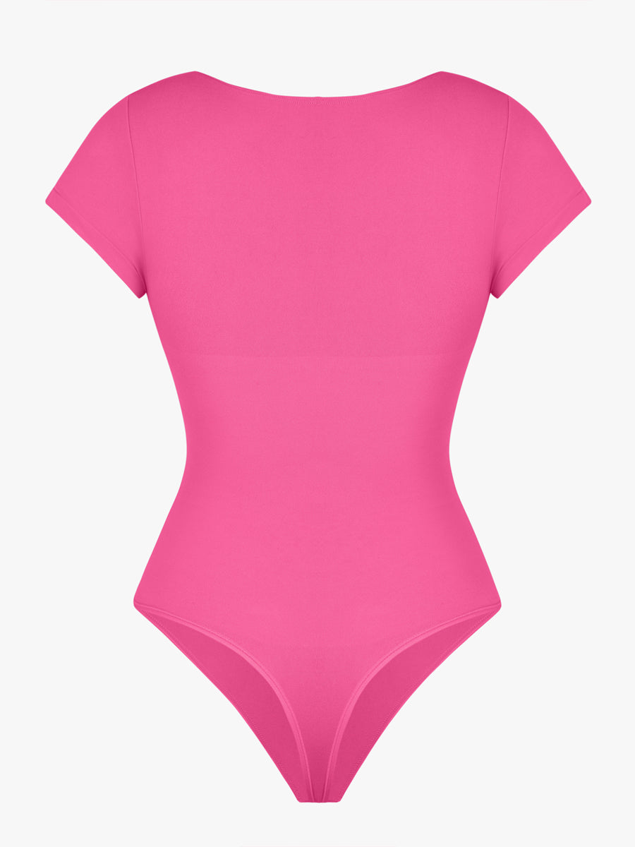 cap sleeves Bust and Waist Control Bodysuit