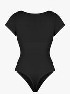 cap sleeves Bust and Waist Control Bodysuit