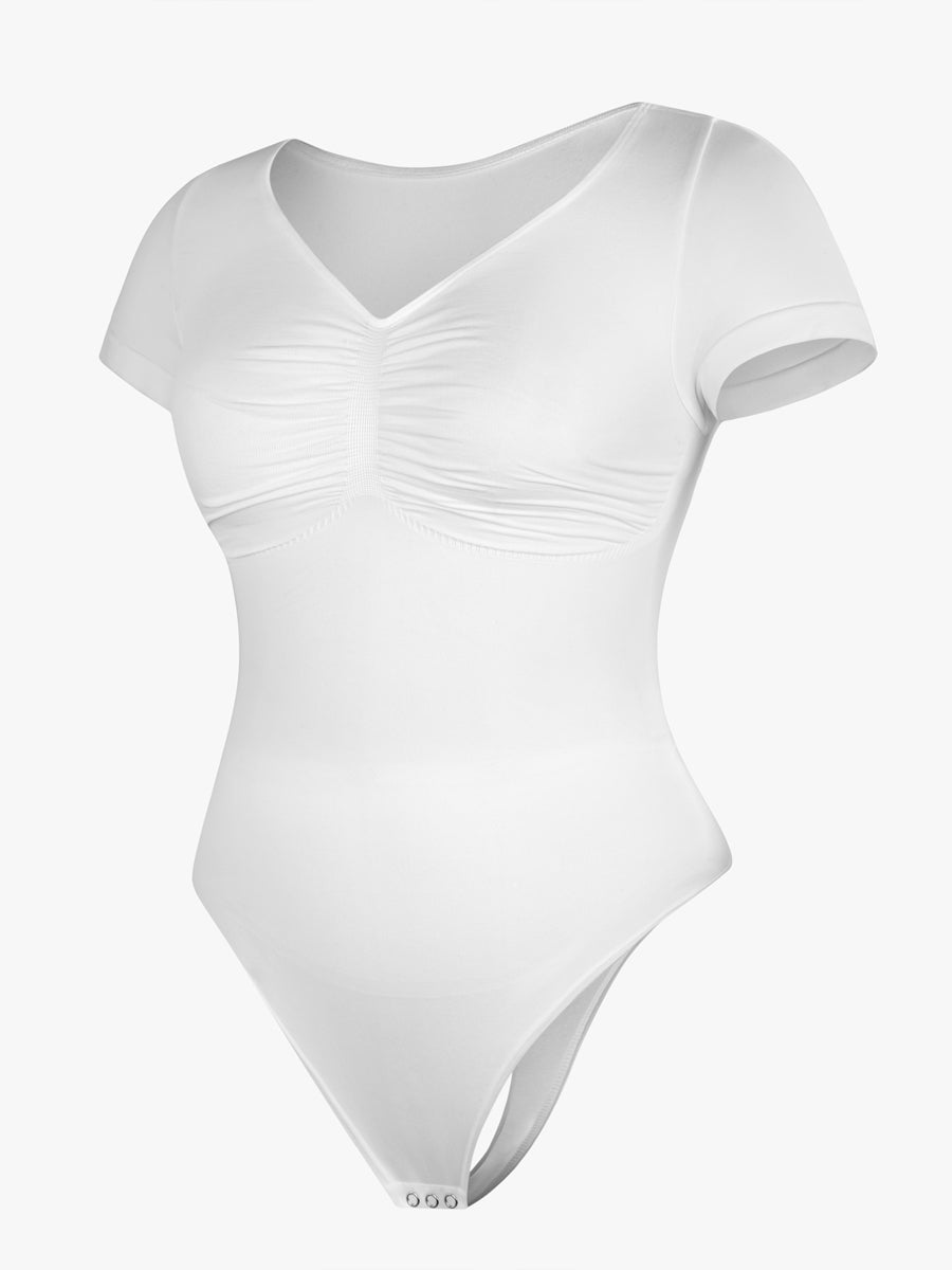 cap sleeves Bust and Waist Control Bodysuit
