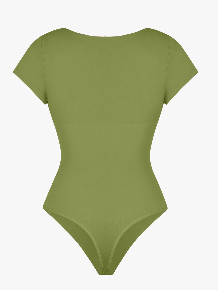 cap sleeves Bust and Waist Control Bodysuit