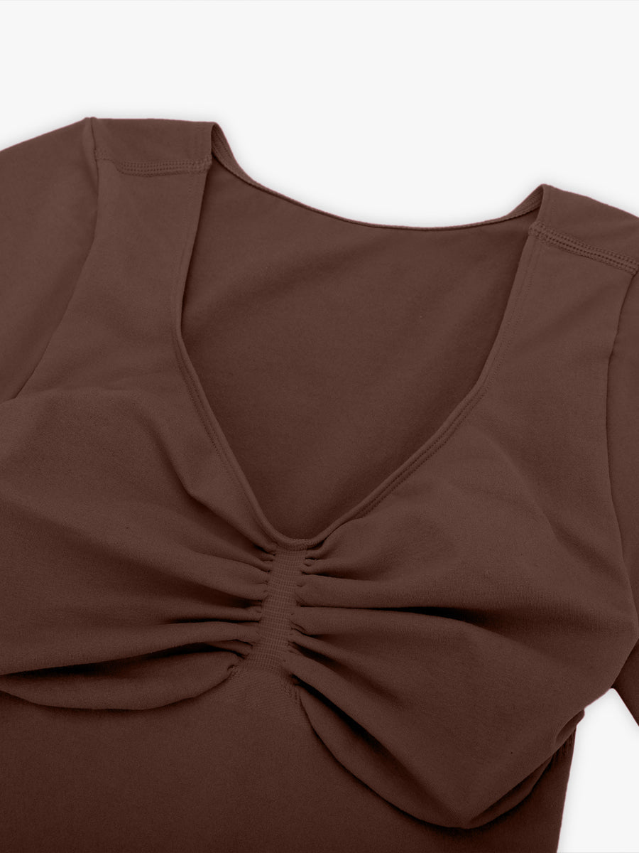 cap sleeves Bust and Waist Control Bodysuit